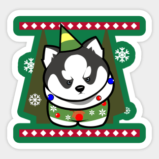 Huskies hate ugly sweaters Sticker